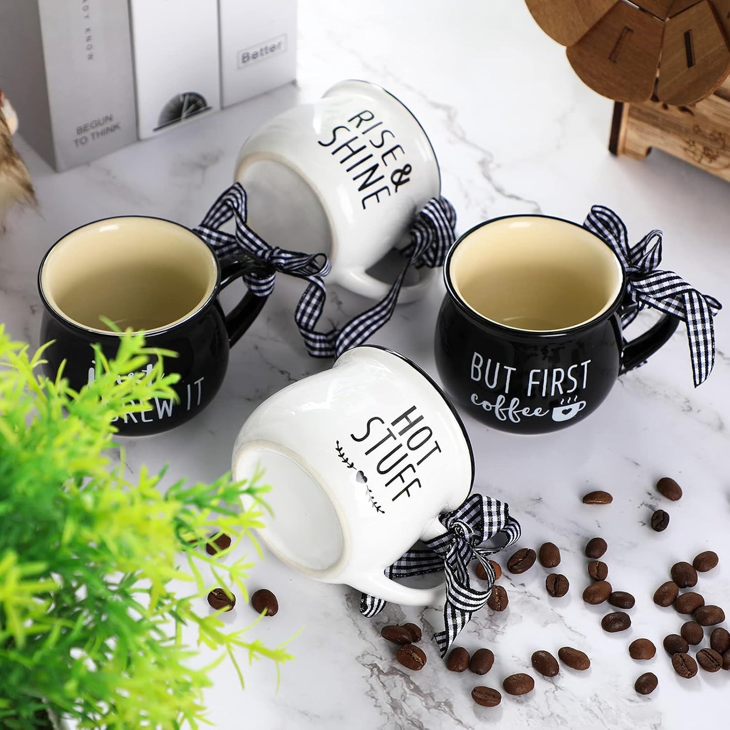 Dluxe Ave. 4 Pcs Coffee Mugs/Mini Espresso Cups 5 oz with Handle