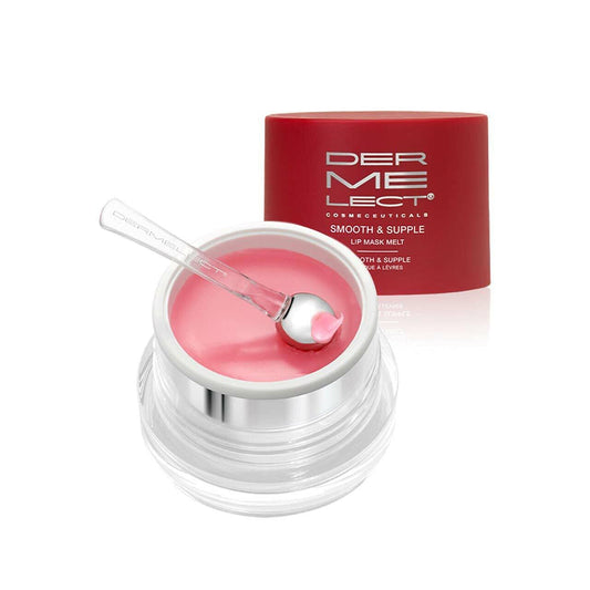 Dluxe Ave. Dermelect Smooth & Supple Lip Mask Melt Anti Aging Lip Balm with Castor Oil Jojoba Abyssinian Evening Primrose Oil Hydrating & Replenishing 0.5 oz