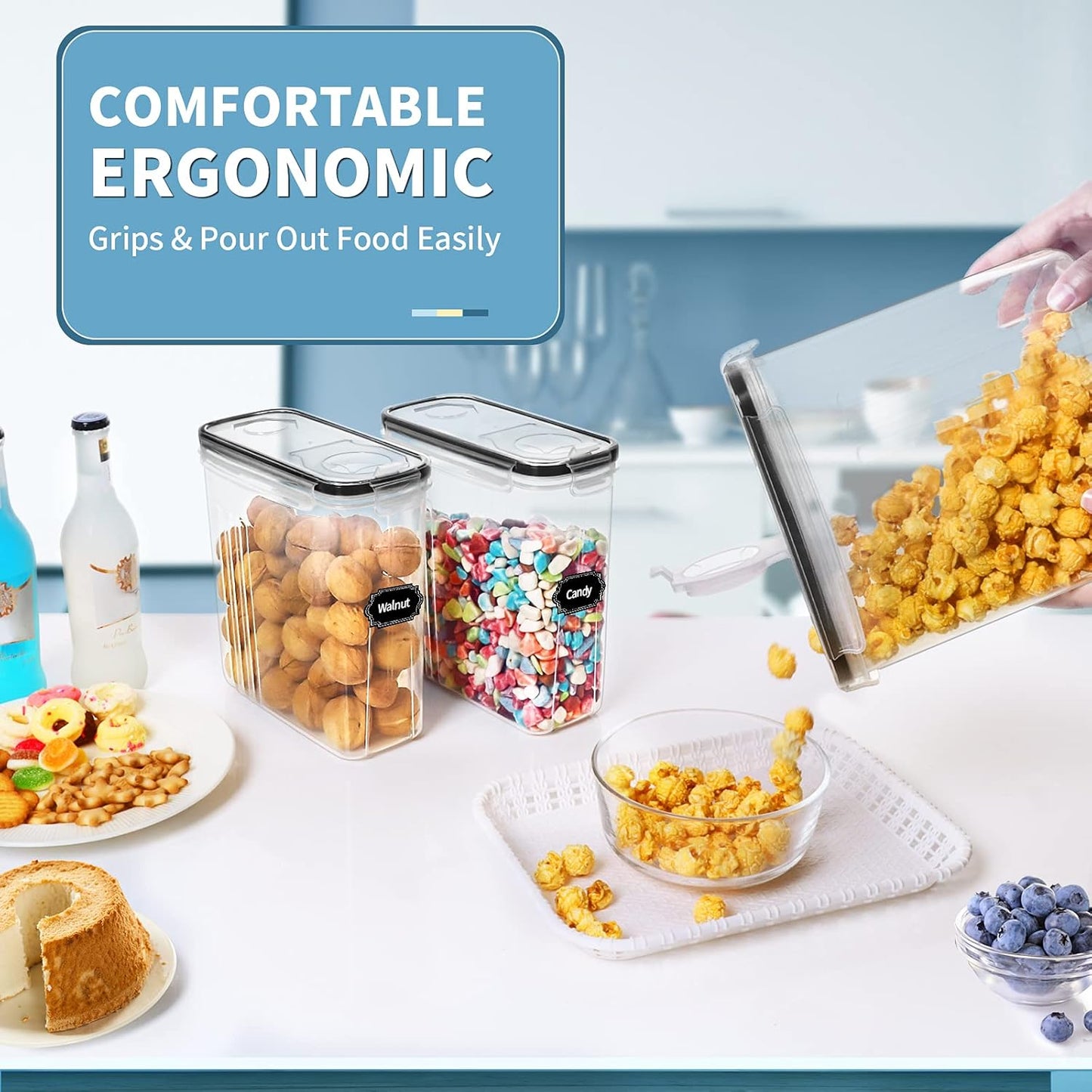 Dluxe Ave. Airtight Food Storage with Lid/ BPA-Free/ 20 Labels