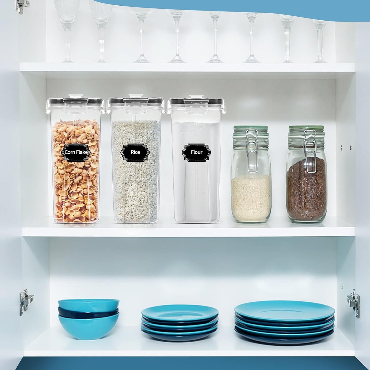 Dluxe Ave. Airtight Food Storage with Lid/ BPA-Free/ 20 Labels