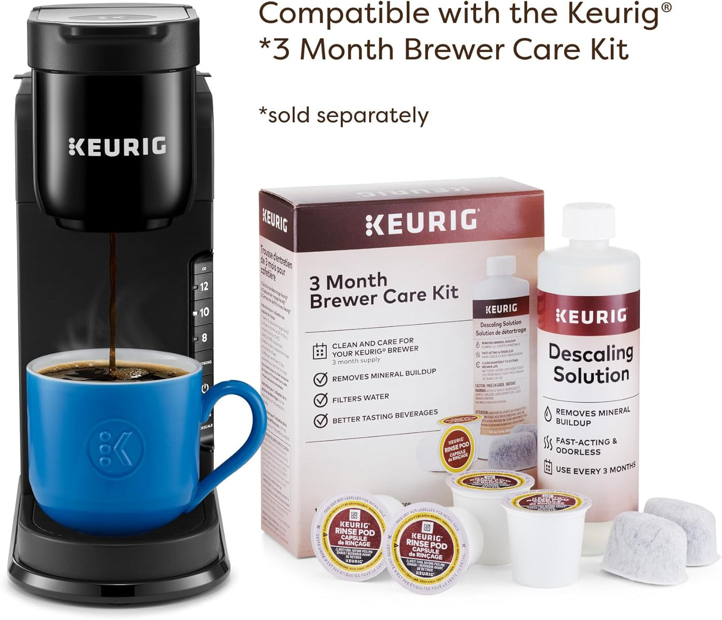 Dluxe Ave. Single Serve K-Cup Pod Coffee Maker/ 42oz Removable Reservoir/ Black
