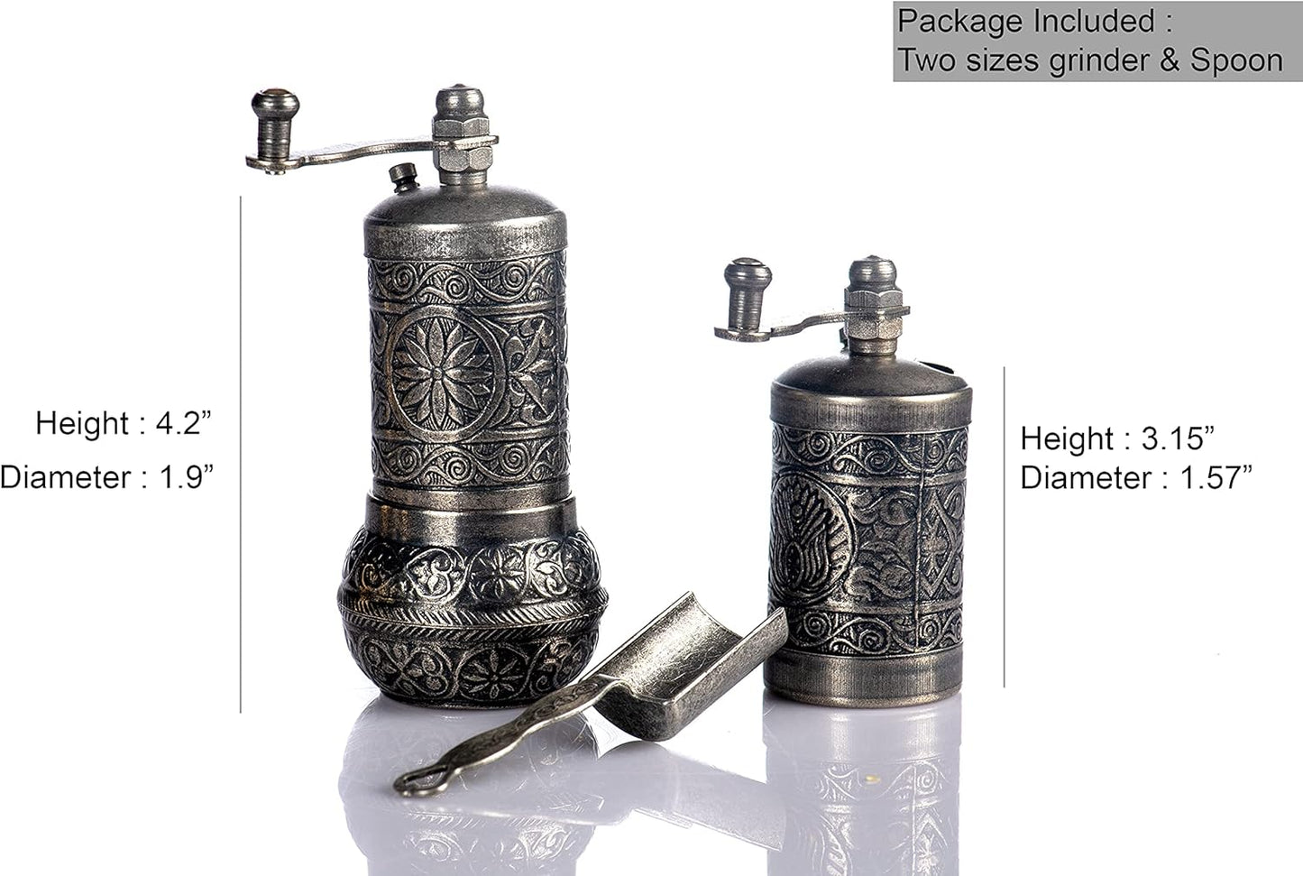 Dluxe Ave Grinder Set - Herb Grinder - Pepper Grinder Mill  with Crank Handle