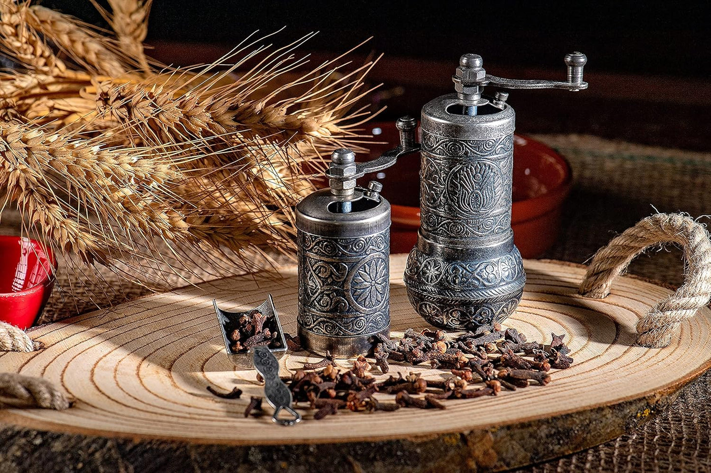 Dluxe Ave Grinder Set - Herb Grinder - Pepper Grinder Mill  with Crank Handle