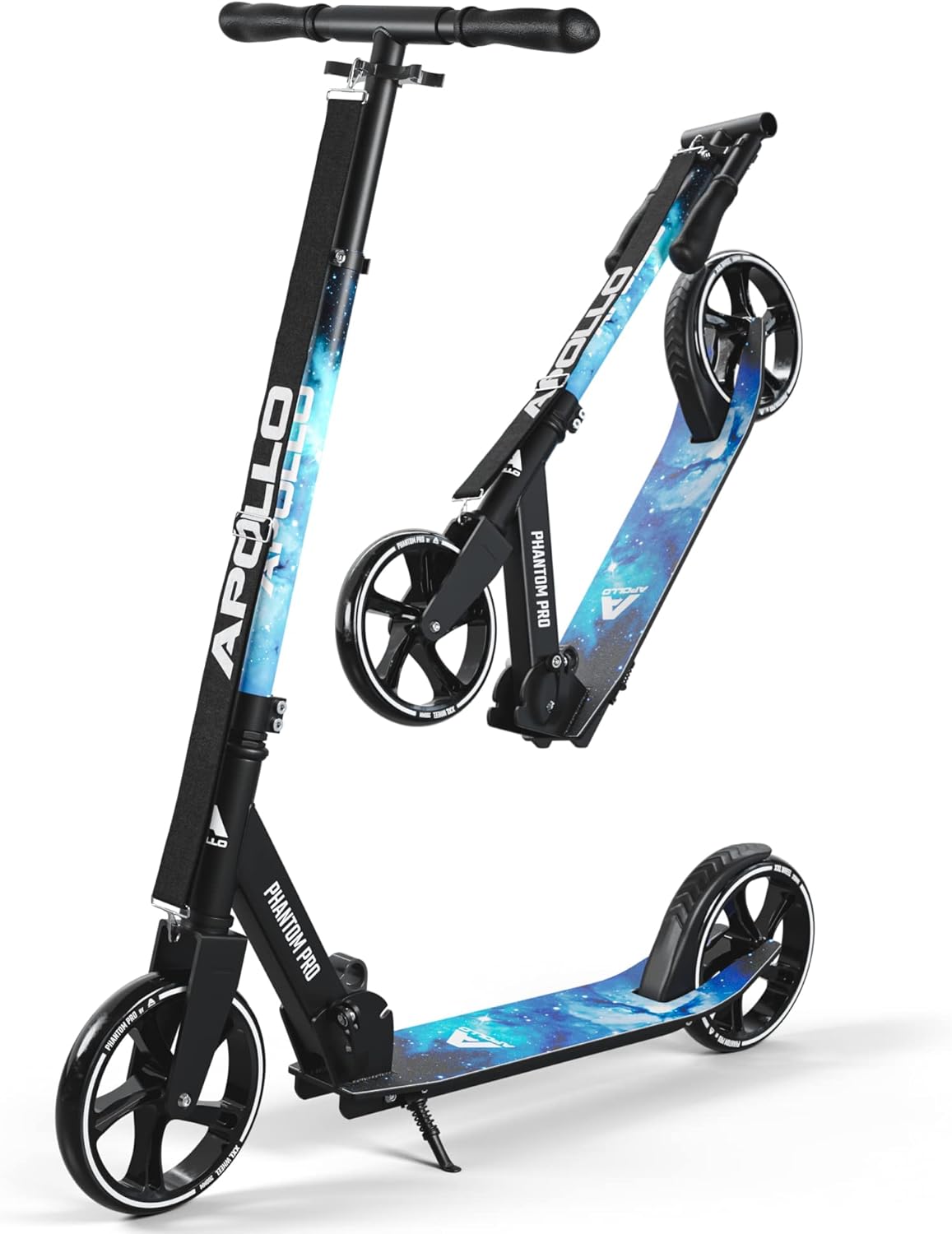 Dluxe Ave. APOLLO Adult Scooter - Manual Folding Kick Scooter for Adults Teens & Kids Ages 6 Years and up with Big Wheels (XXL) Foldable Kick Scooters Scooter for Adults 220 lbs (Stars)