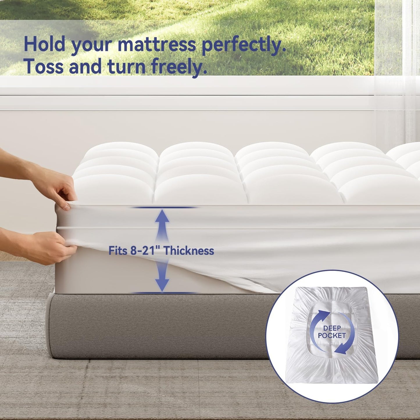 Dluxe Ave. ( FULL/ XL ) Mattress Topper, White