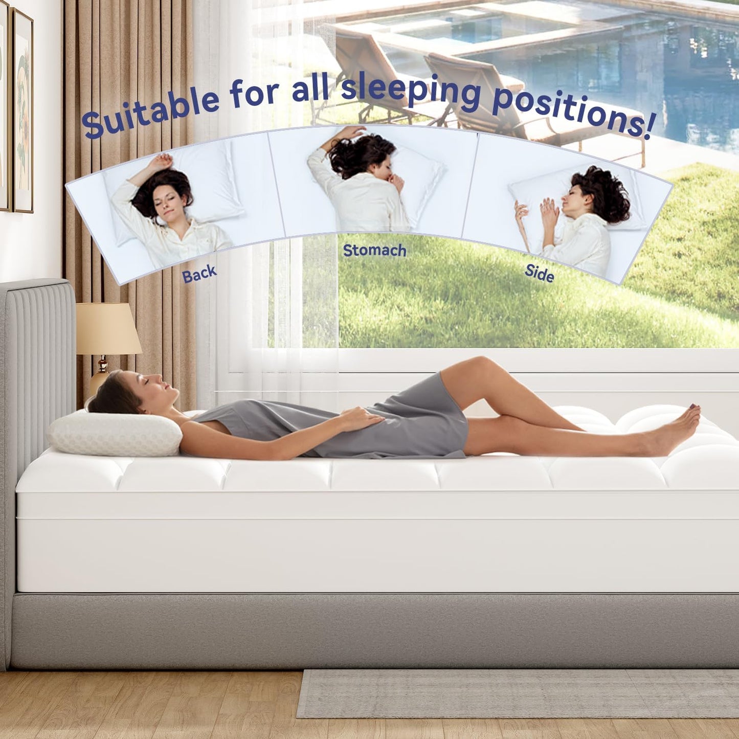 Dluxe Ave. ( FULL/ XL ) Mattress Topper, White