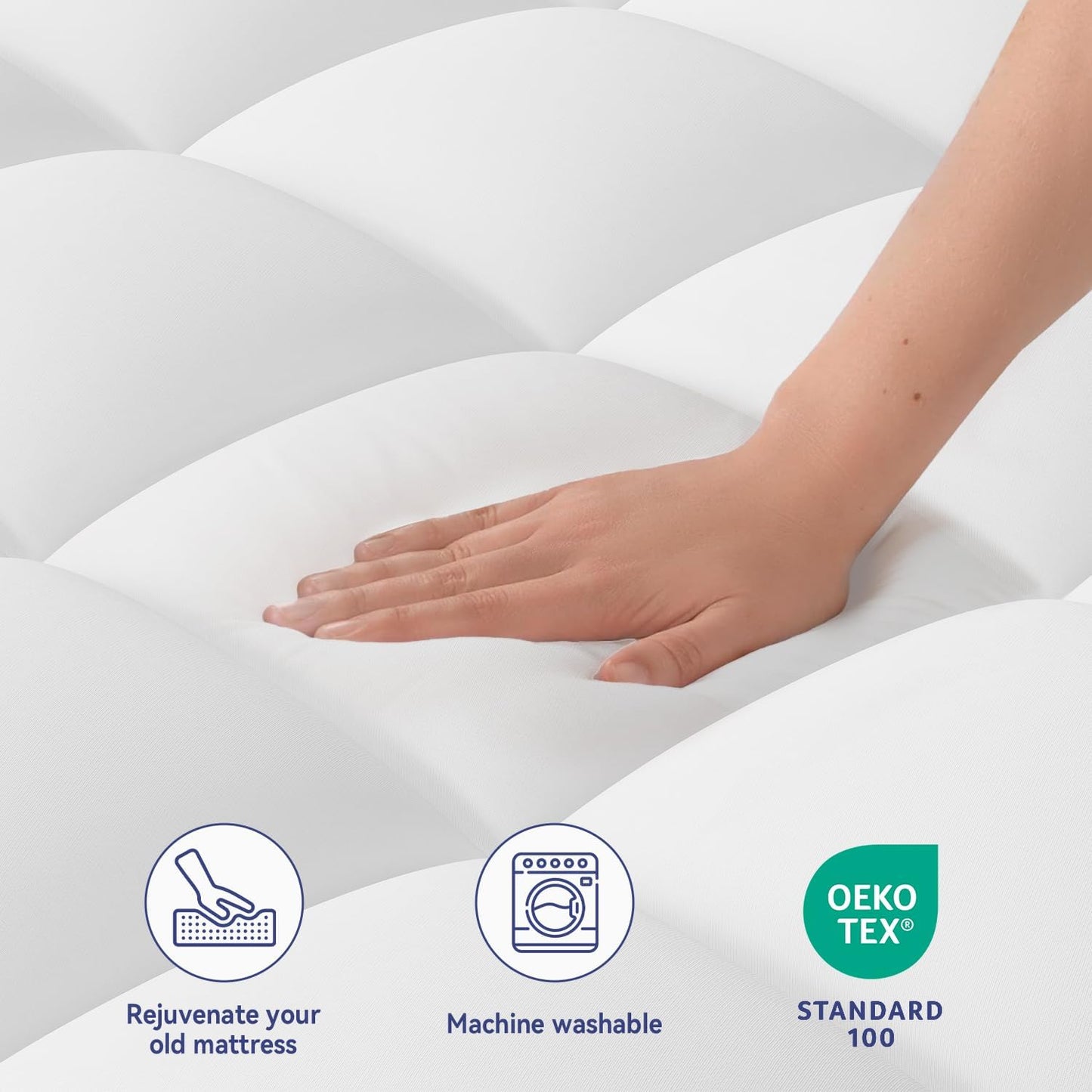 Dluxe Ave. ( FULL/ XL ) Mattress Topper, White