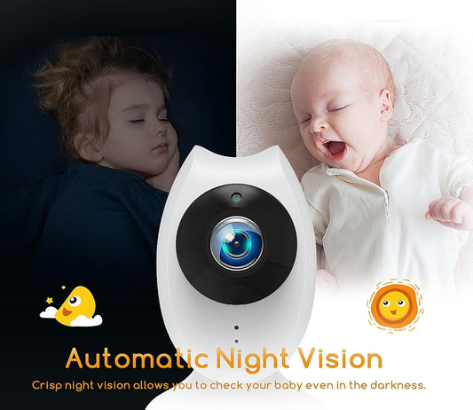 Dluxe Ave. CAMPARK CAM Video Baby Monitor with 2 Cameras and 4.3inch LCD Split Screen Baby Monitor with Camera and Audio Infrared Night Vision Two-Way Talk Temperature Display 8 Lullabies and VOX Mode