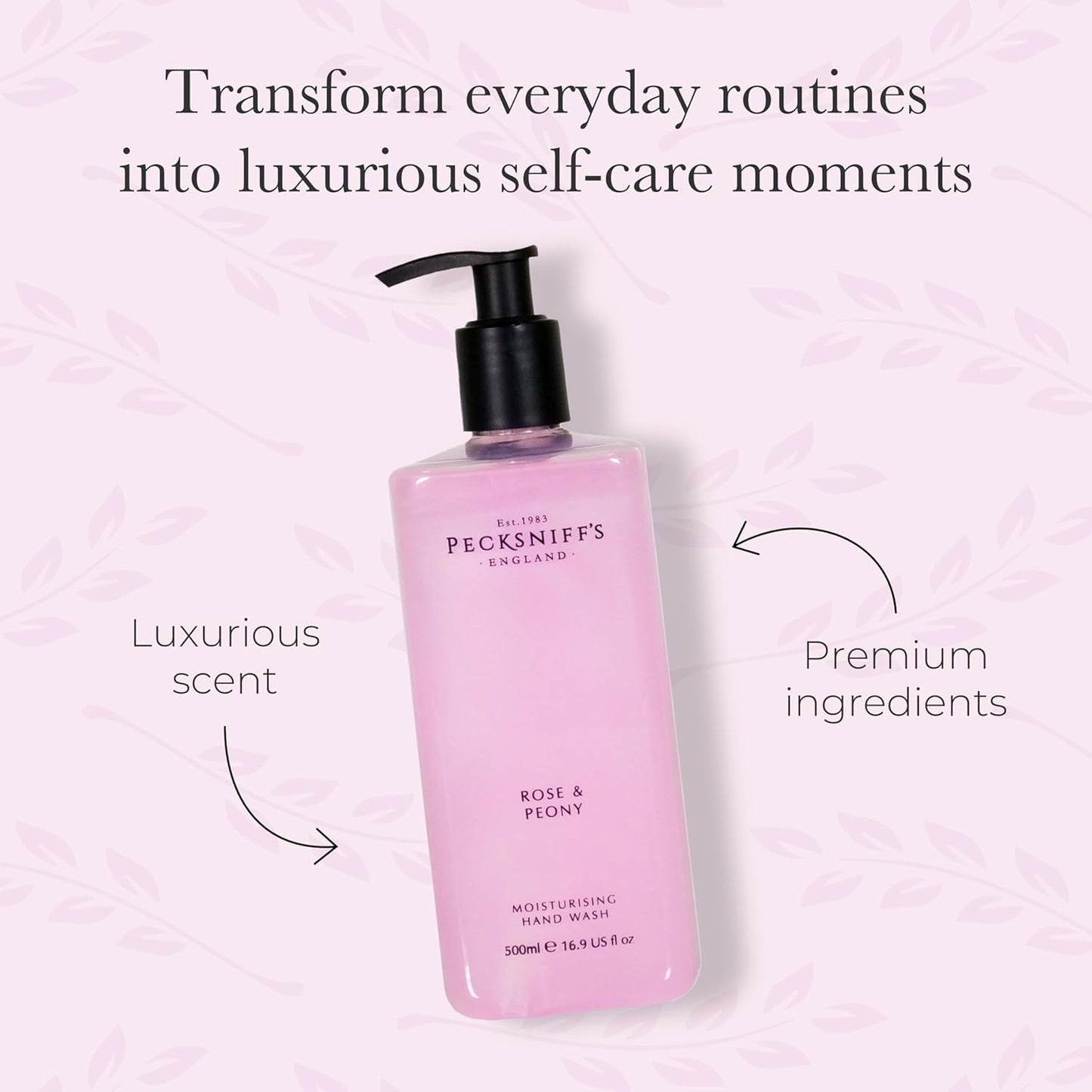 Dluxe Ave. Moisturizing Hand Wash/ Vitamin B Enriched Natural & Luxurious 500ml/16.9 fl oz (Rose & Peony)