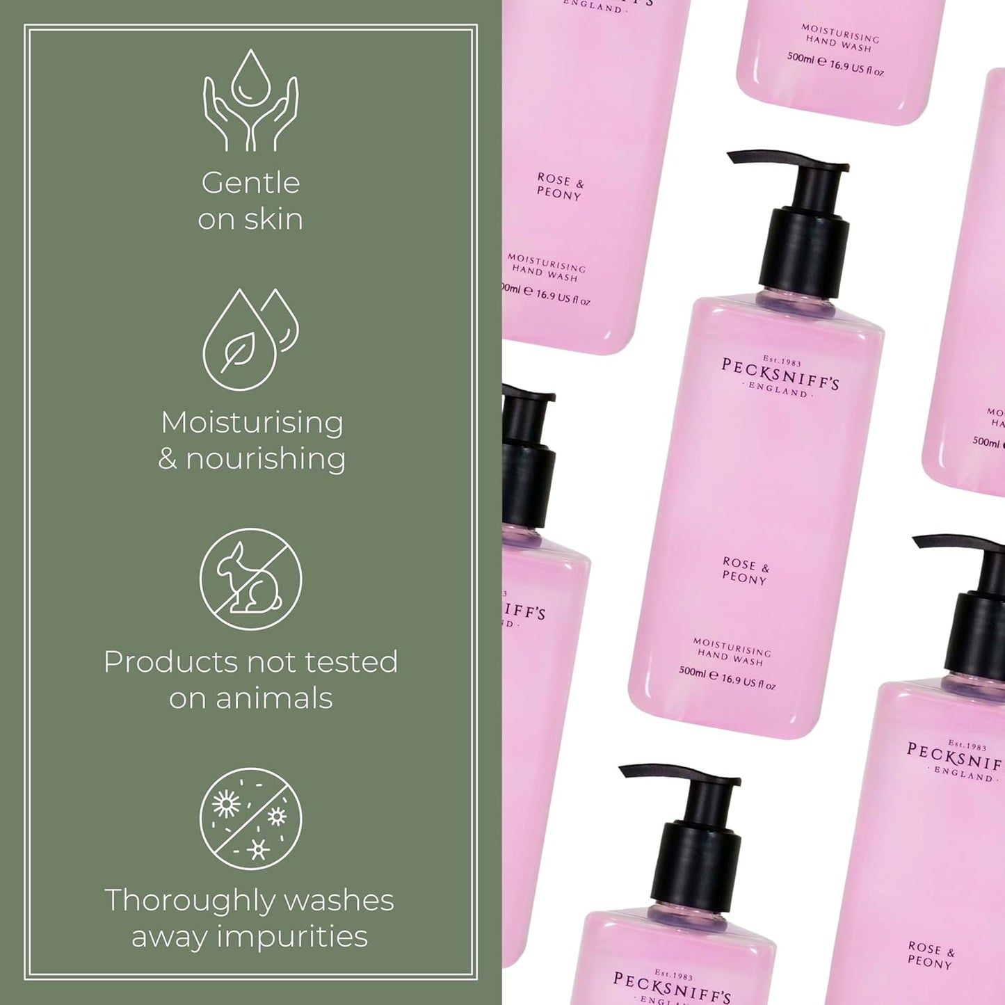 Dluxe Ave. Moisturizing Hand Wash/ Vitamin B Enriched Natural & Luxurious 500ml/16.9 fl oz (Rose & Peony)