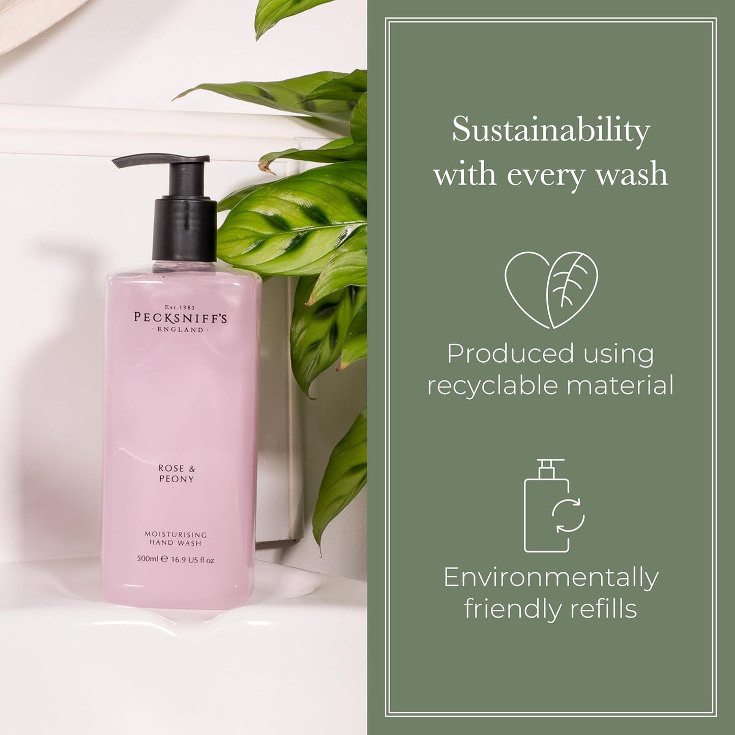Dluxe Ave. Moisturizing Hand Wash/ Vitamin B Enriched Natural & Luxurious 500ml/16.9 fl oz (Rose & Peony)