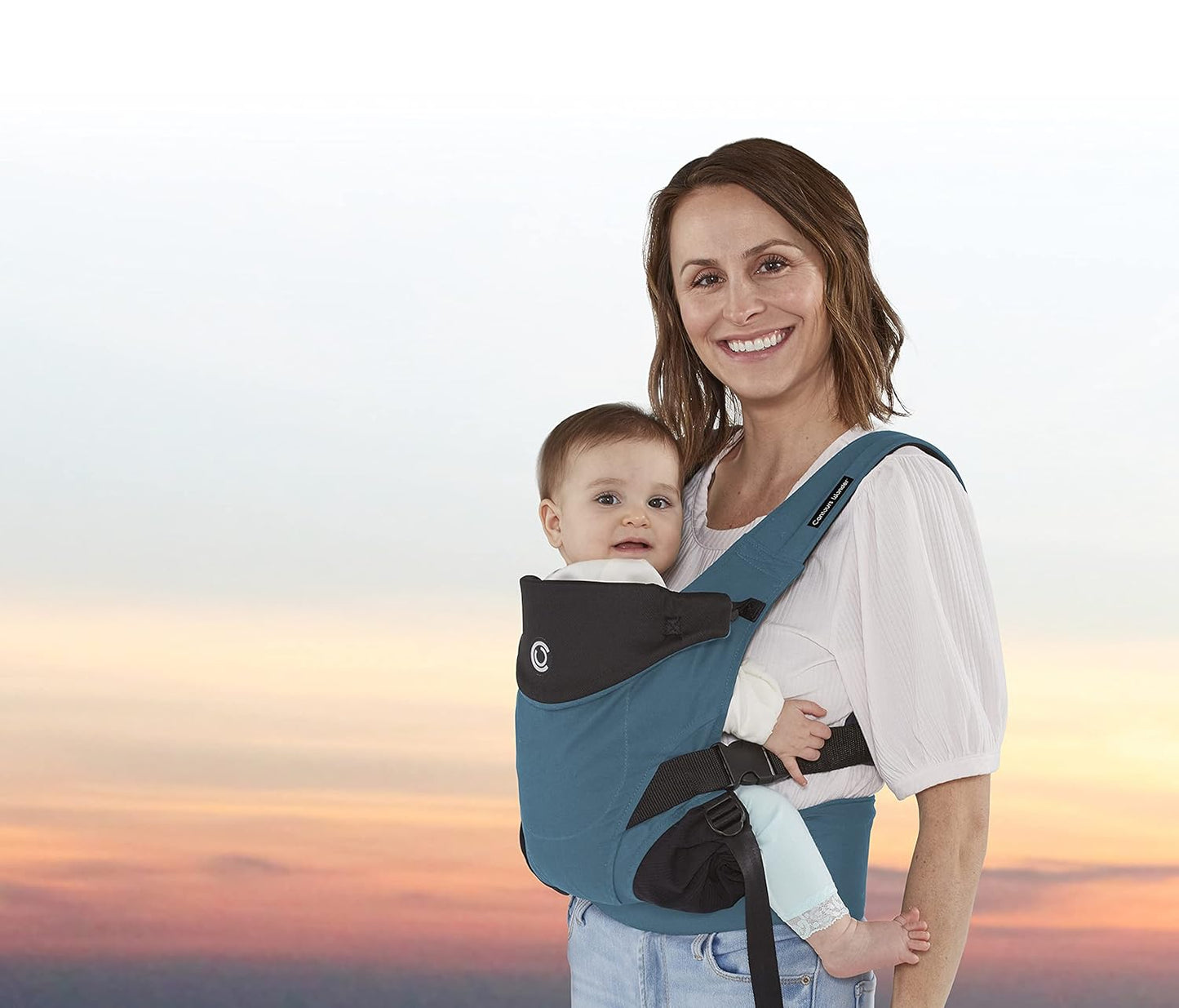 Dluxe Ave. Baby Carrier with Pockets/ Newborn Front Face in and Front Face Out (8-30 lbs)-/llWashed Teal