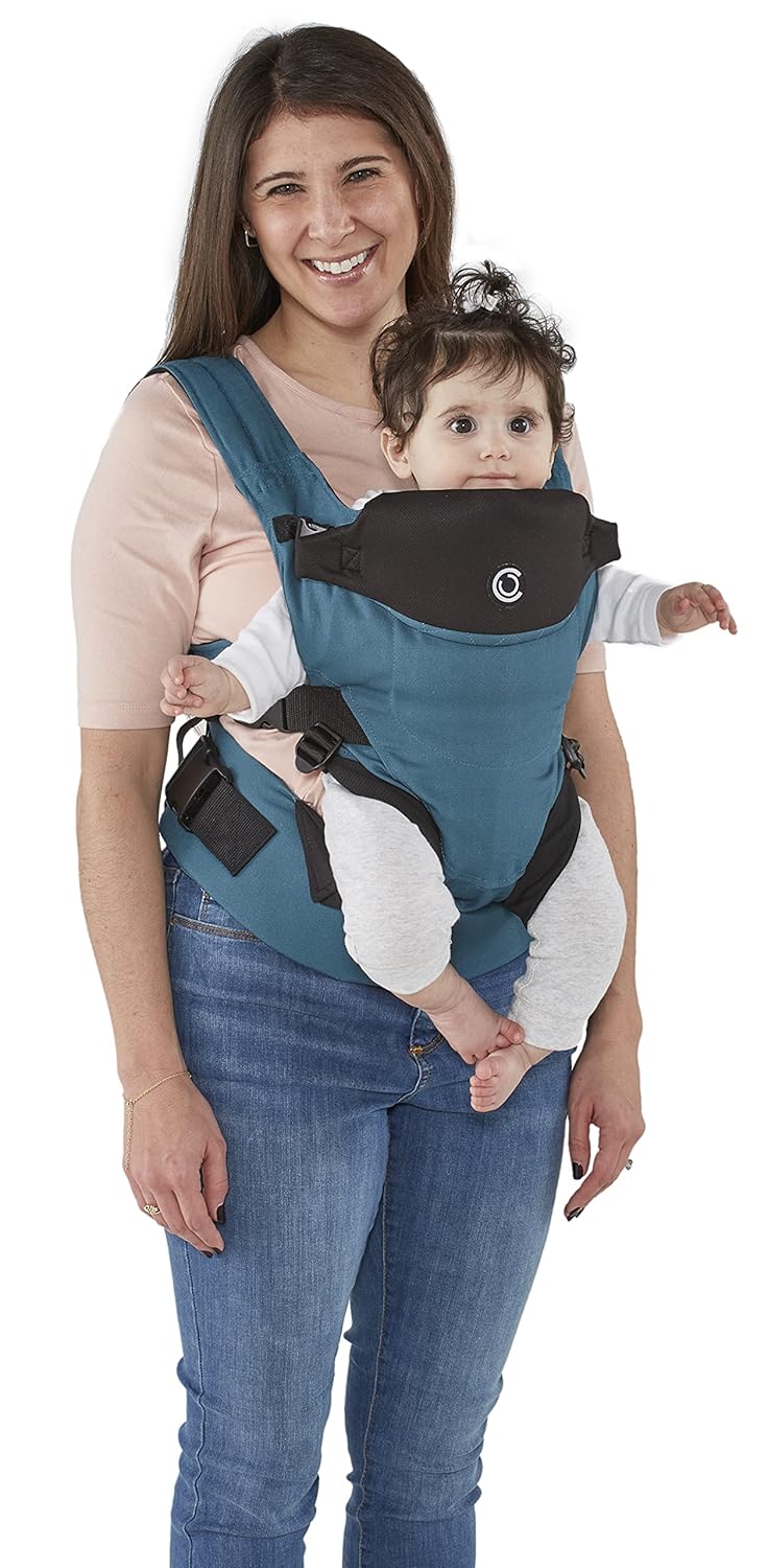 Dluxe Ave. Baby Carrier with Pockets/ Newborn Front Face in and Front Face Out (8-30 lbs)-/llWashed Teal