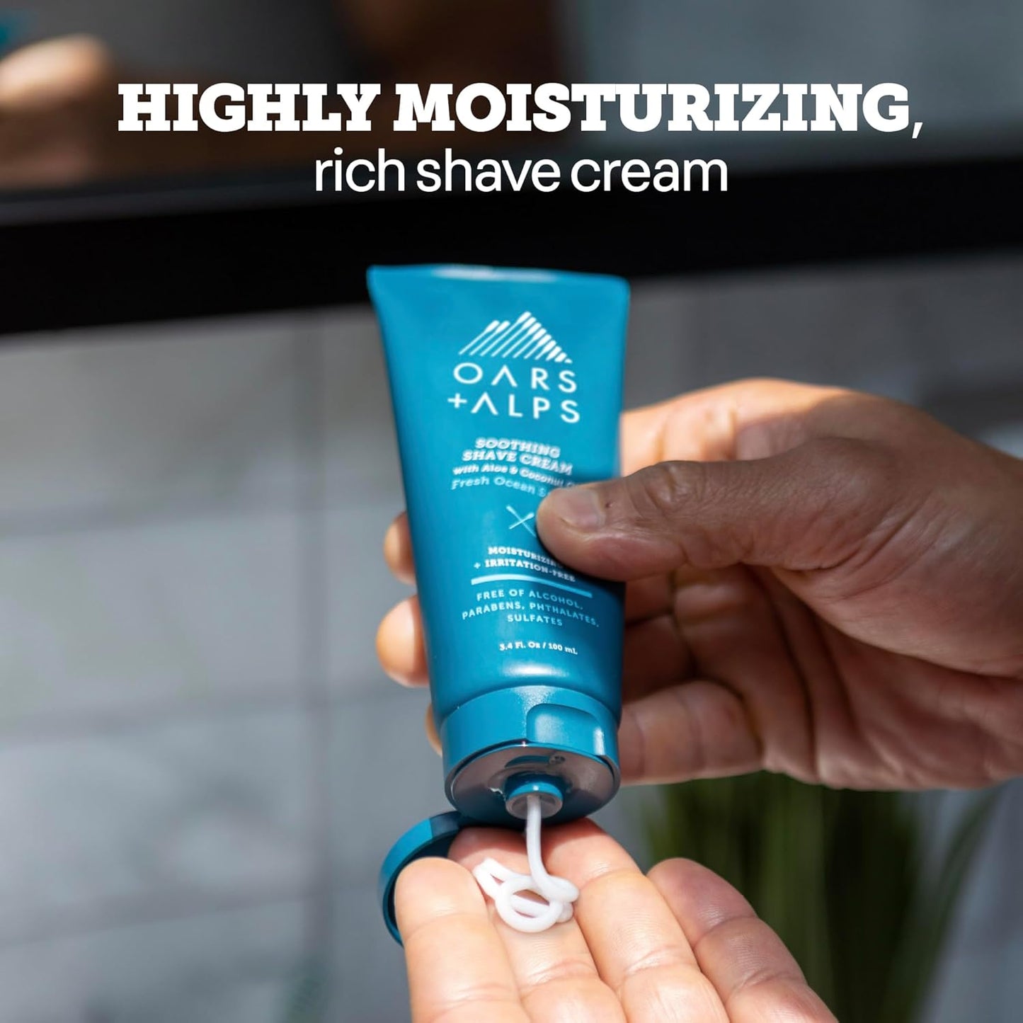 Dluxe Ave. Oars + Alps Soothing Mens Shaving Cream Dermatologist Tested TSA Friendly 3.4 Oz 2 Pack