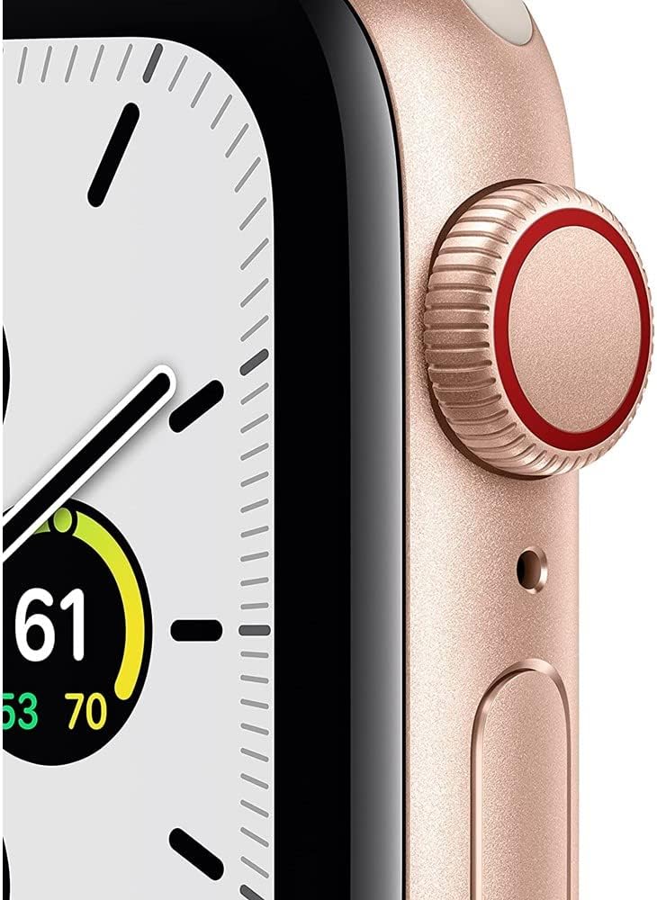 Dluxe Ave. Apple Watch SE 40mm GPS + Cellular Gold Aluminum Case - Starlight Sport Band (Renewed)