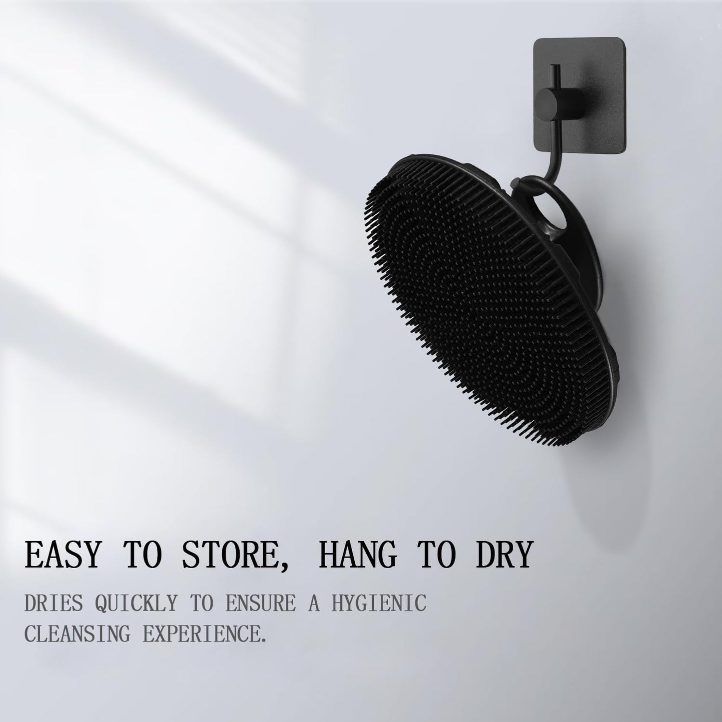 Dluxe Ave. INNERNEED Food-Grade Soft Silicone Body Scrubber Shower Brush Gentle Exfoliating and Lather Well (Black)