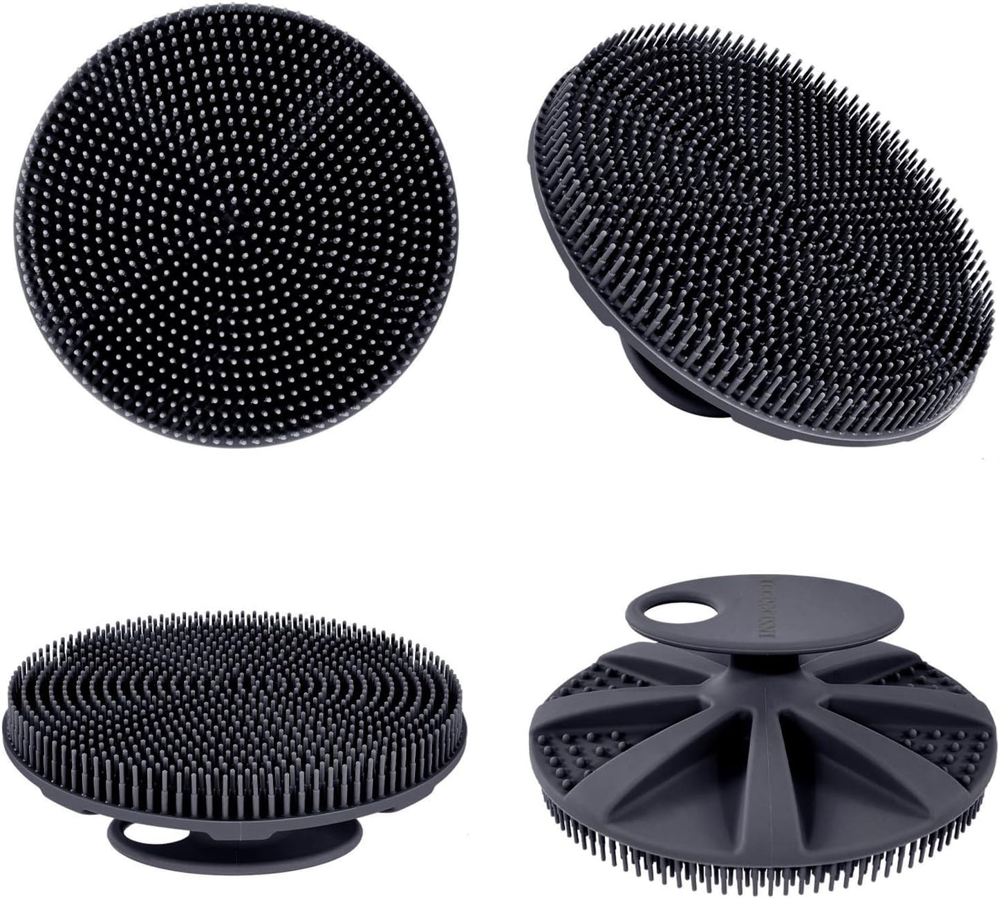Dluxe Ave. INNERNEED Food-Grade Soft Silicone Body Scrubber Shower Brush Gentle Exfoliating and Lather Well (Black)