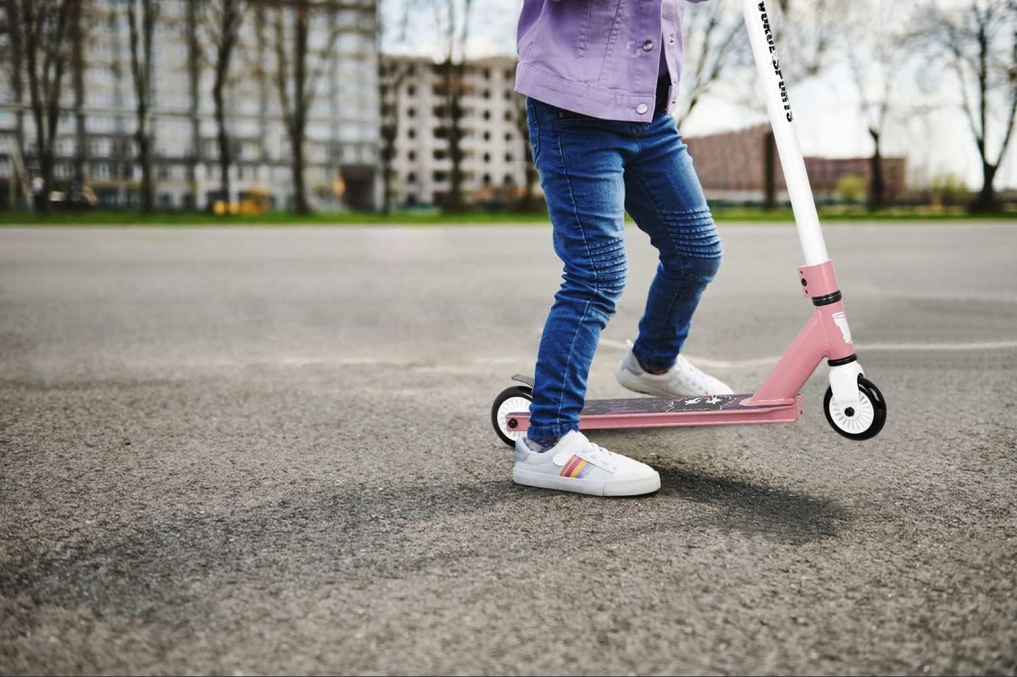 Dluxe Ave. Pro Scooter - Trick Scooters | Entry Level Stunt Scooter for Kids Ages 6-12 Years and Up Lightweight Complete BMX Freestyle Scooter for Beginners (2022 Pink White)