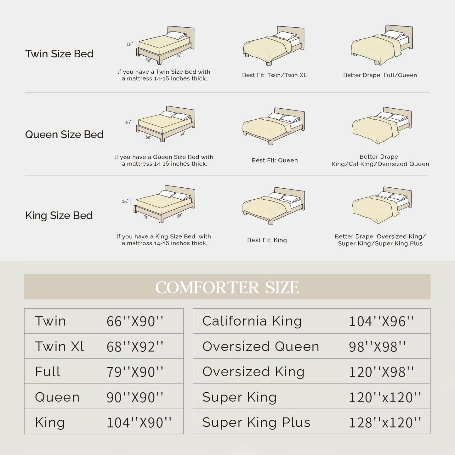 Dluxe Ave. ( FULL ) 3 Pcs Pinch Pleat Comforter Set/ Microfiber Down/ All Season/ Khaki