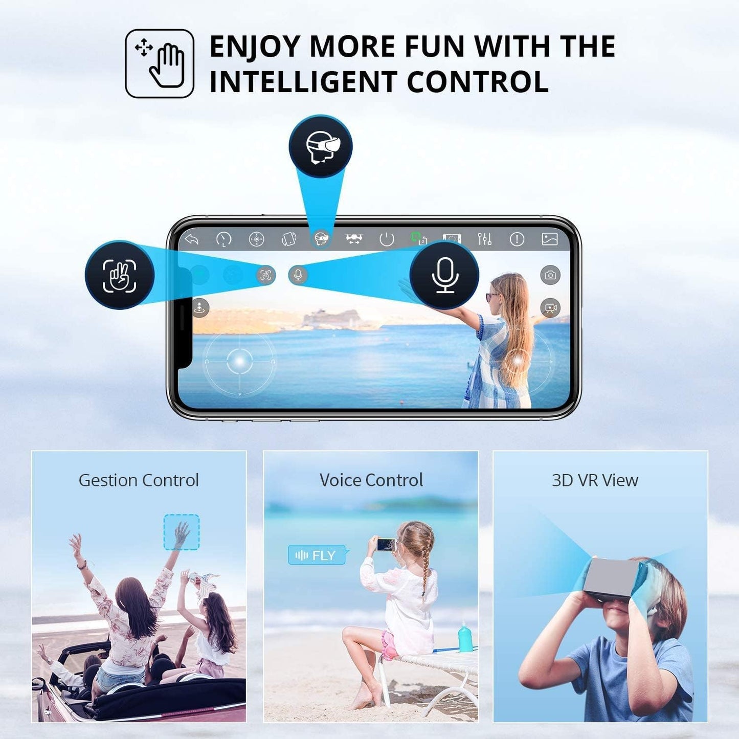 Dluxe Ave. Drone with 1080P HD FPV Camera for Kids & Adults/ Mini RC Quadcopter / Black