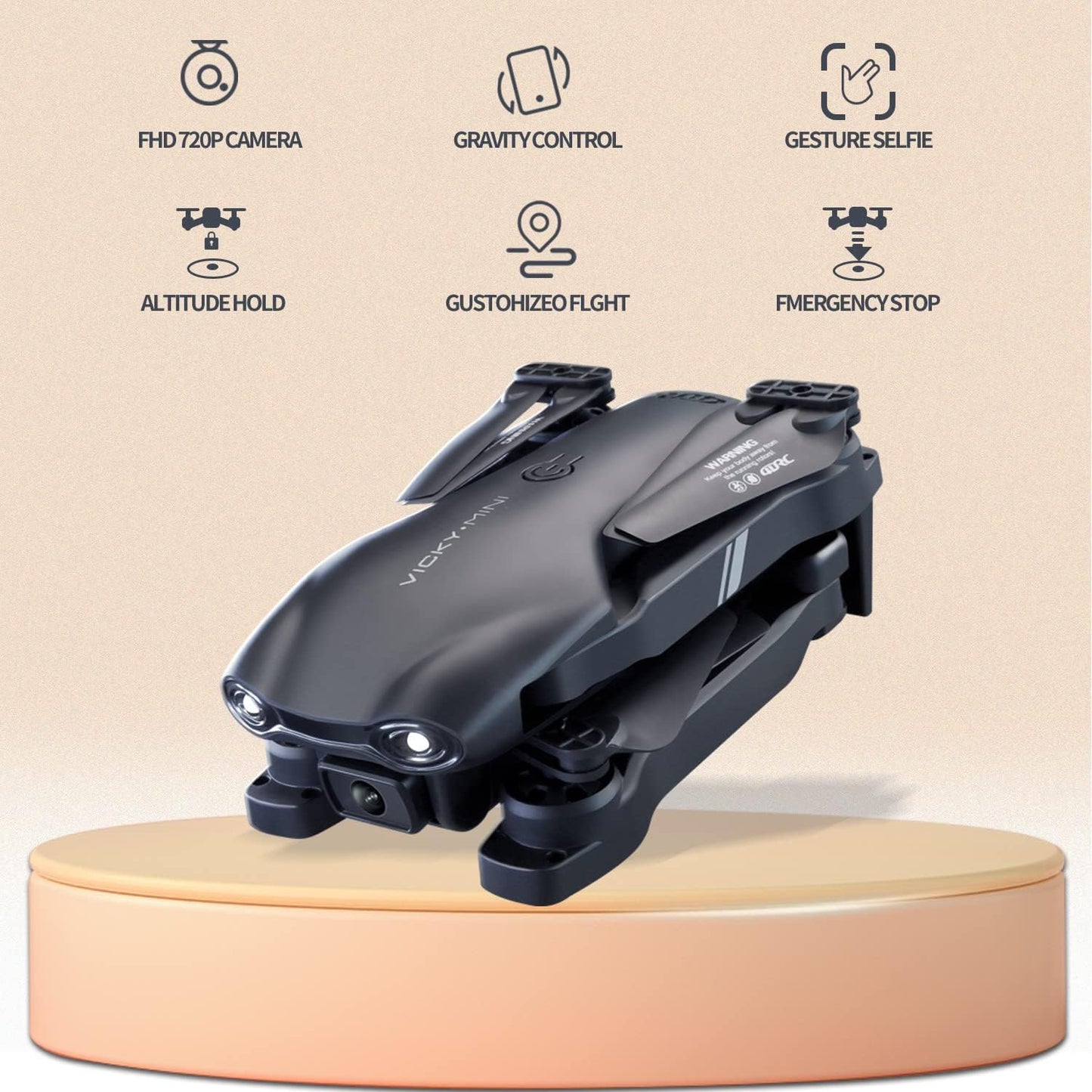 Dluxe Ave. Drone with 1080P HD FPV Camera for Kids & Adults/ Mini RC Quadcopter / Black