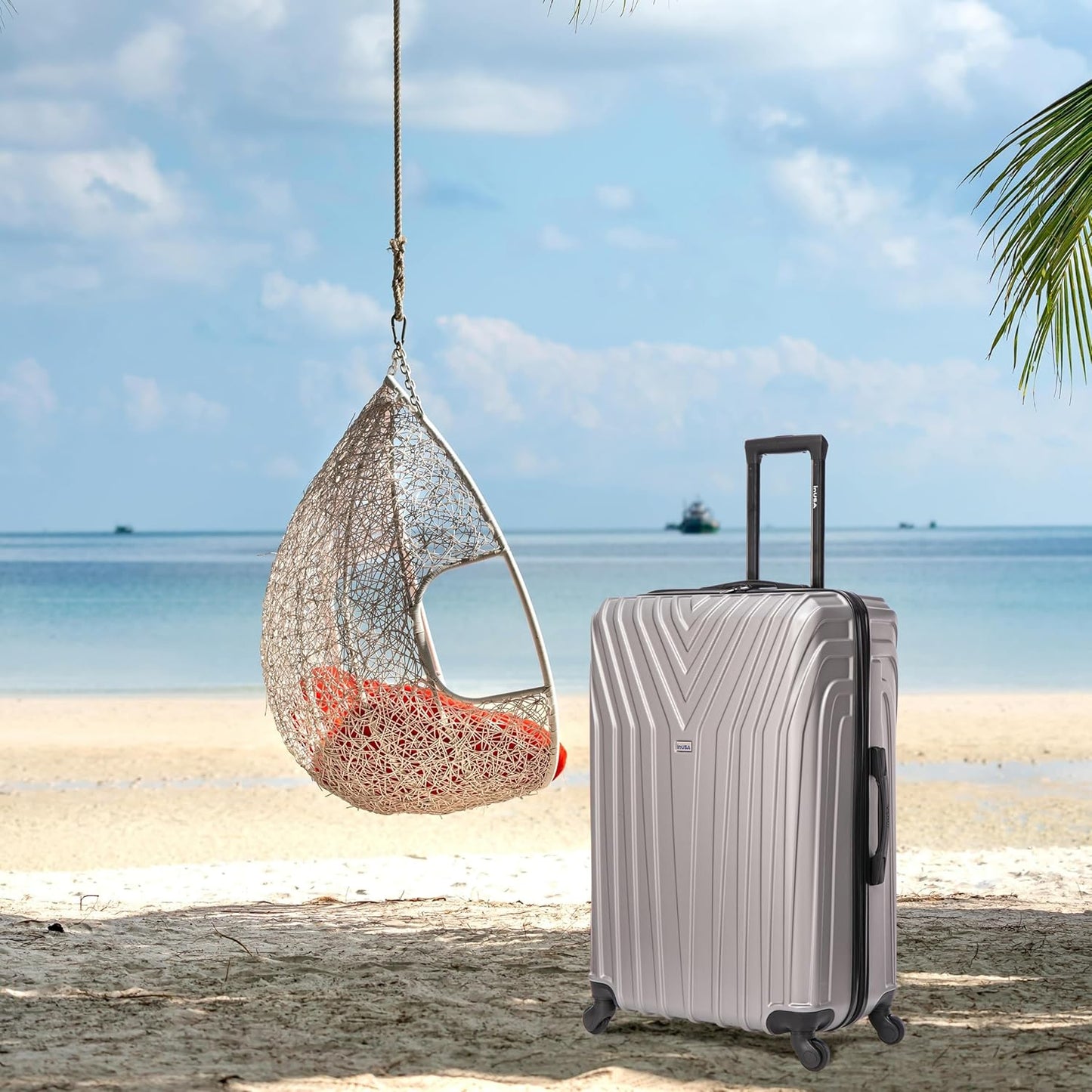 Dluxe Ave. Durable Lightweight Hardside Suitcase/ Spinner Wheels/ 28-Inch Large (Grey)