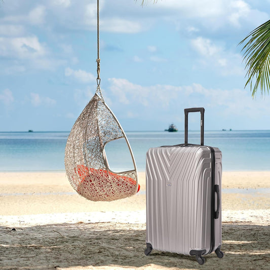 Dluxe Ave. Durable Lightweight Hardside Suitcase/ Spinner Wheels/ 28-Inch Large (Grey)