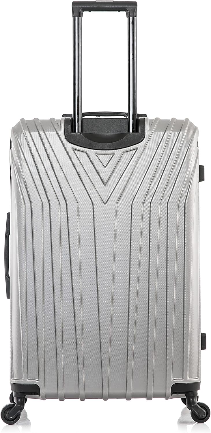 Dluxe Ave. Durable Lightweight Hardside Suitcase/ Spinner Wheels/ 28-Inch Large (Grey)
