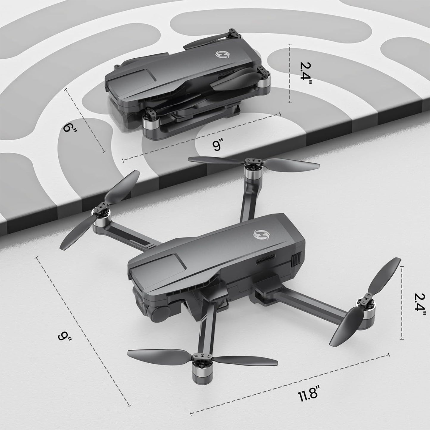 Dluxe Ave. GPS Drones with Camera for Adults/ 4K FAA 2-Axis Gimbal/ Built-in Remote/ ID 120°FOV Brushless Motor