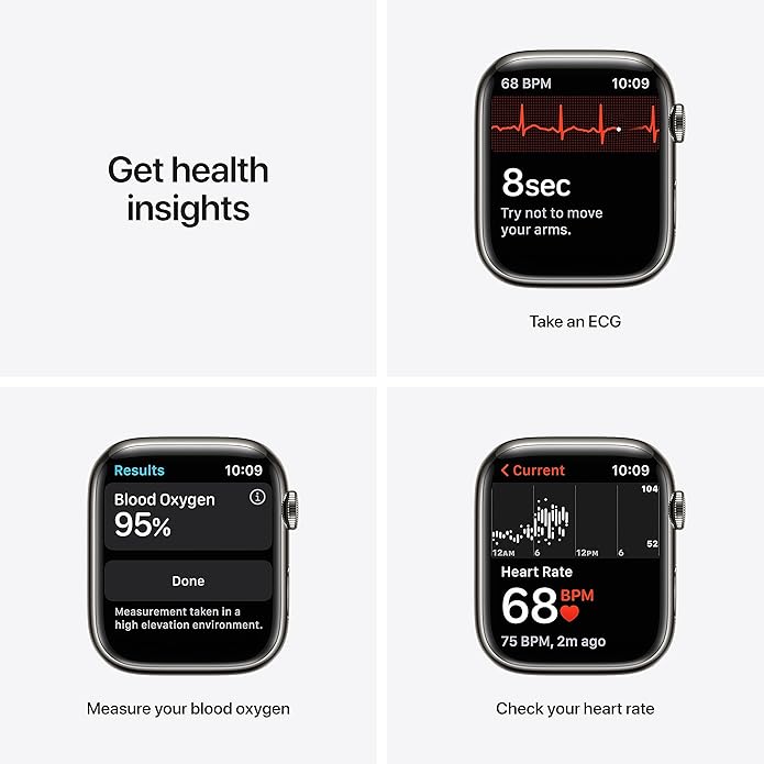 Dluxe Ave. Apple Watch Series 7 GPS + Cellular 45mm Graphite Stainless Steel Case with Graphite Milanese Loop (Renewed)