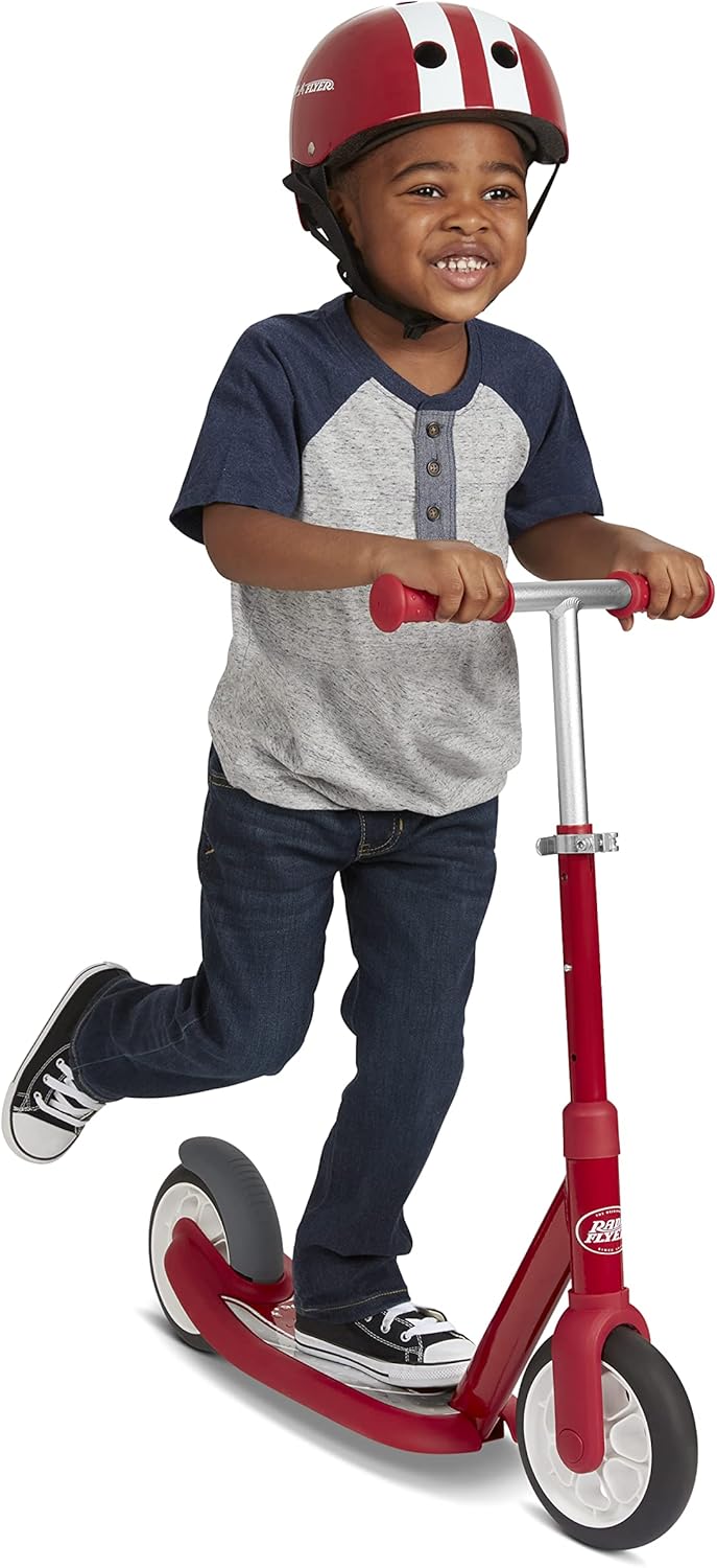 Dluxe Ave. Radio Flyer Kick and Glide Scooter 2 Wheel Scooter Red for Kids Ages 3-5 Years Old