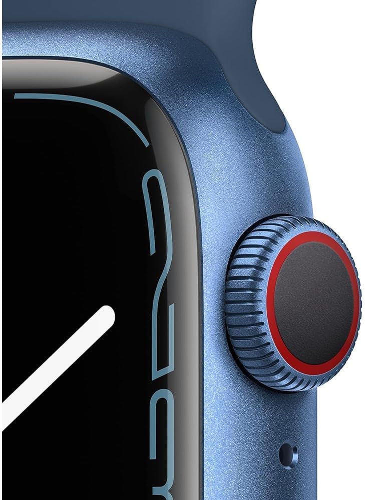 Dluxe Ave. Apple Watch Series 7 (GPS + Cellular 41mm) Blue Sport Band Regular (Renewed)