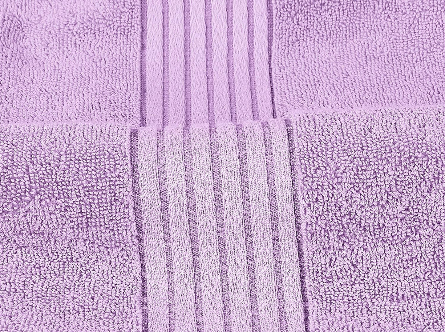 Dluxe Ave. Utopia Towels 8-Piece Premium Towel Set 2 Bath Towels 2 Hand Towels and 4 Wash Cloths 100% Ring Spun Cotton Highly Absorbent Towels for Bathroom Sports and Hotel (Lavender)
