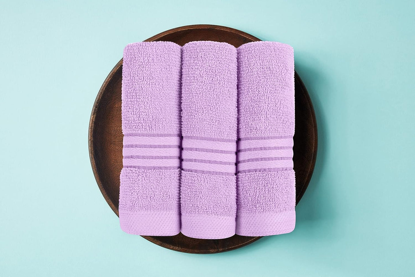 Dluxe Ave. Utopia Towels 8-Piece Premium Towel Set 2 Bath Towels 2 Hand Towels and 4 Wash Cloths 100% Ring Spun Cotton Highly Absorbent Towels for Bathroom Sports and Hotel (Lavender)