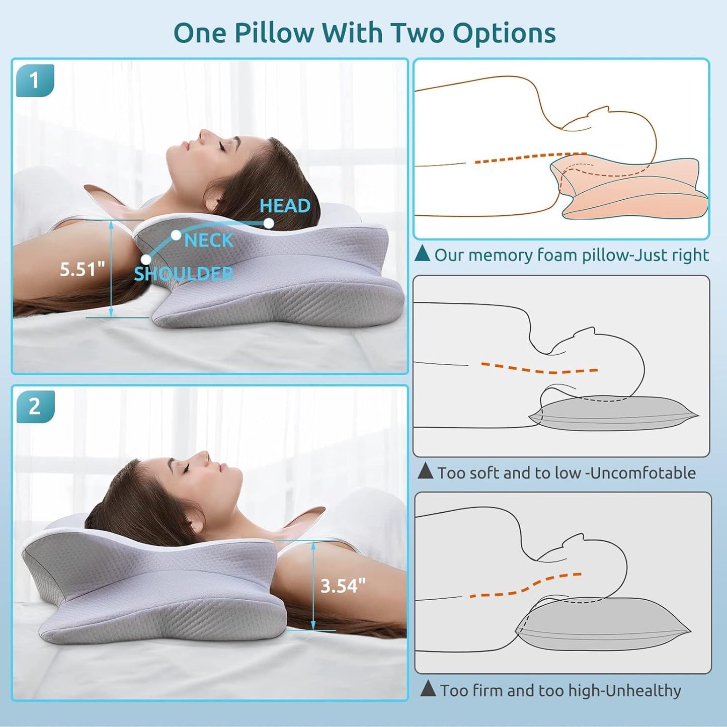 Dluxe Ave.  Cervical Pillow for Neck and Shoulder