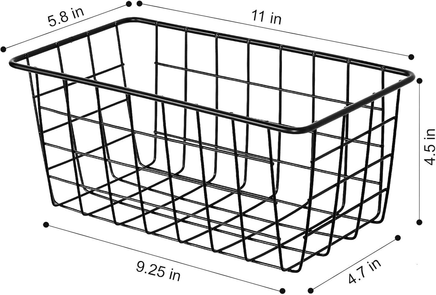 Dluxe Ave. 5 Pack Wire Storage Hanging Wall Basket/ Premium Metal