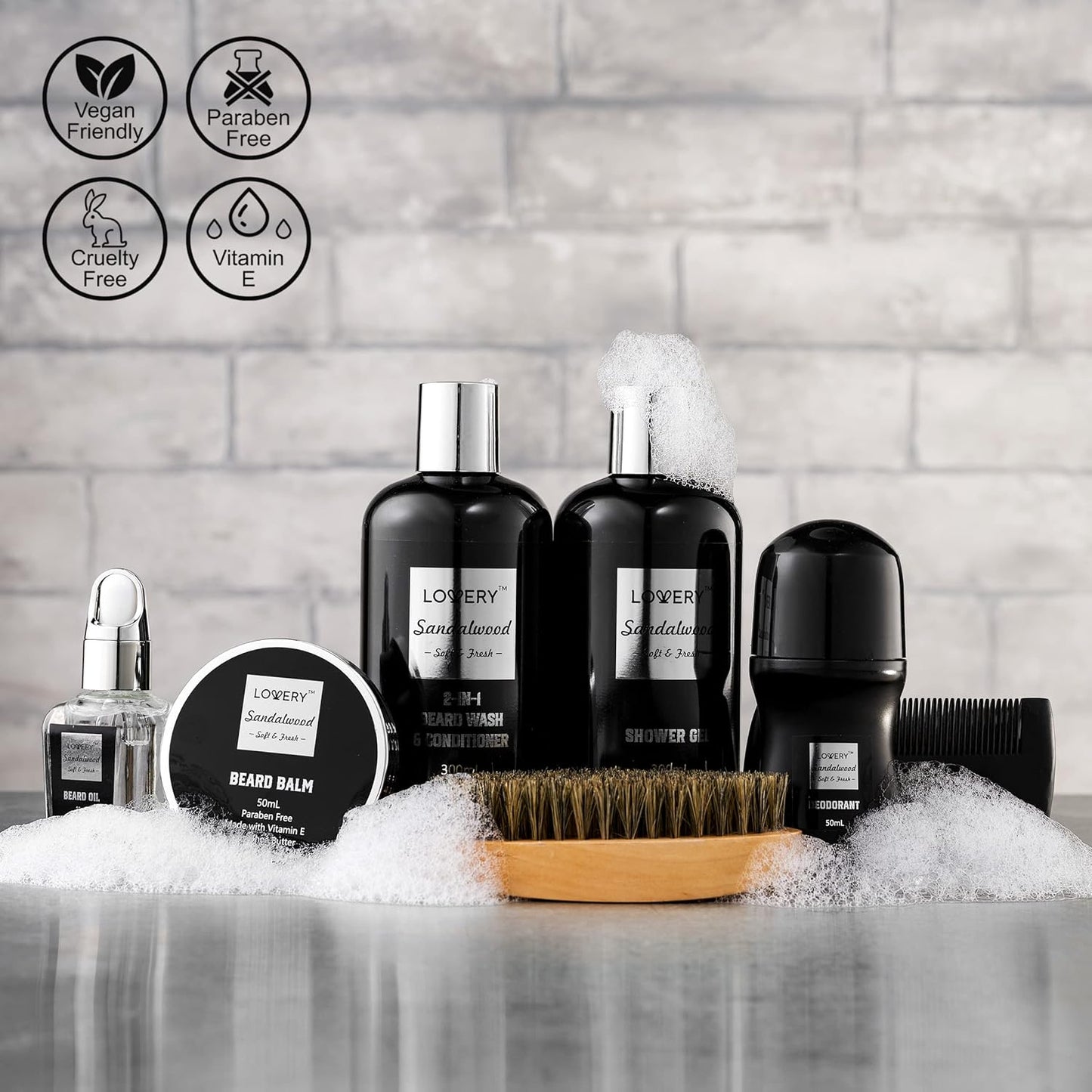 Dluxe Ave. Beard Kit and Body Care Gifts for Men Sandalwood Spa