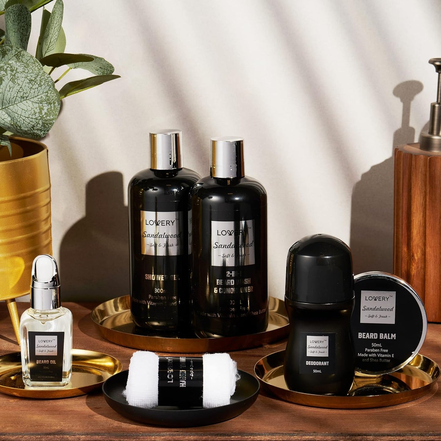 Dluxe Ave. Beard Kit and Body Care Gifts for Men Sandalwood Spa