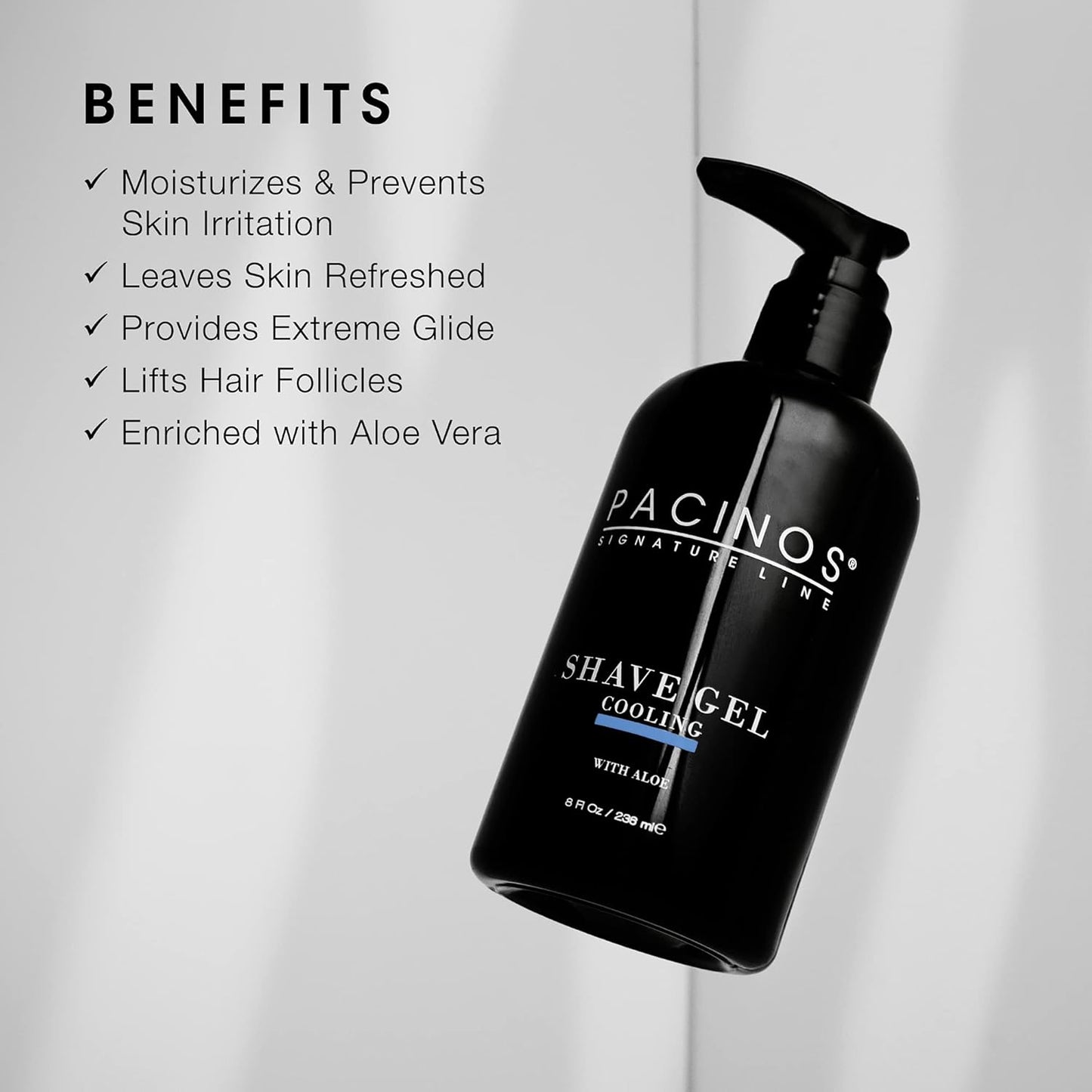 Dluxe Ave. Pacinos Shave Gel/ Cooling Gel with Aloe Vera  8 Fl. Oz