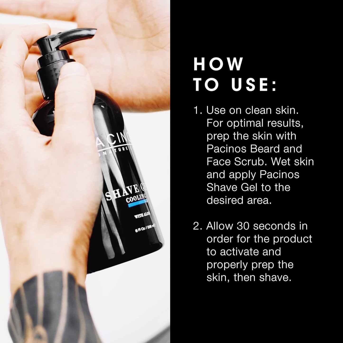 Dluxe Ave. Pacinos Shave Gel/ Cooling Gel with Aloe Vera  8 Fl. Oz