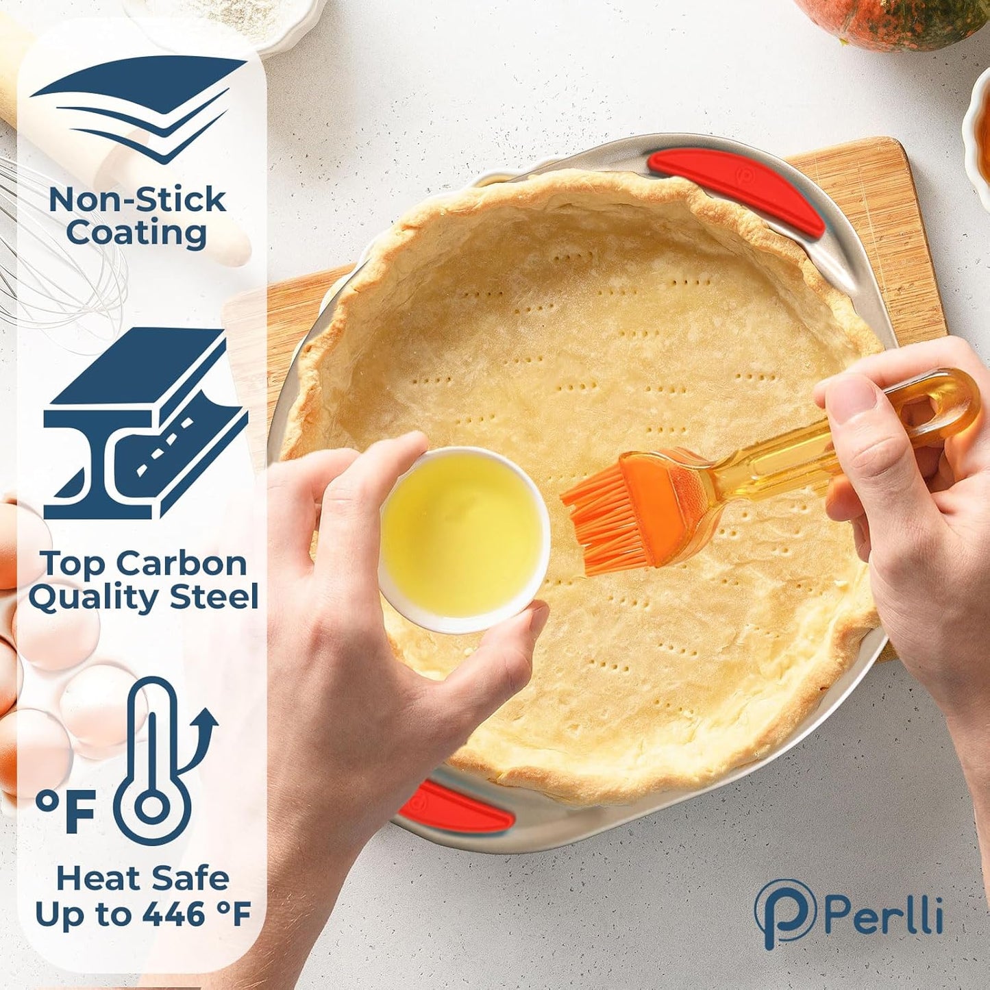 Dluxe Ave. Baking Pan 8 Piece Set Nonstick Gold Carbon