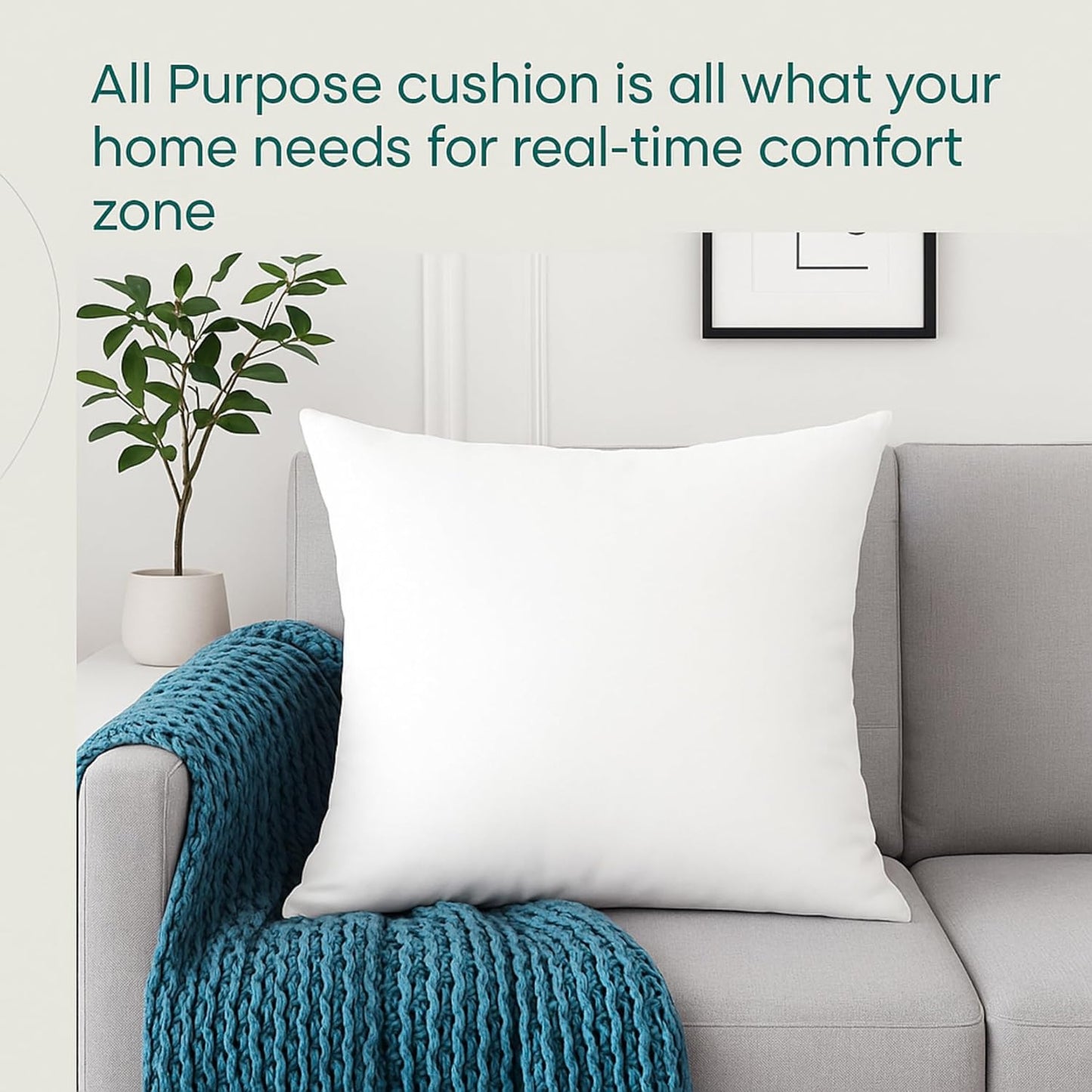 Dluxe Ave. 18 x 18 Throw Pillow Insert/ Set of 2/ Down Alternative/  White