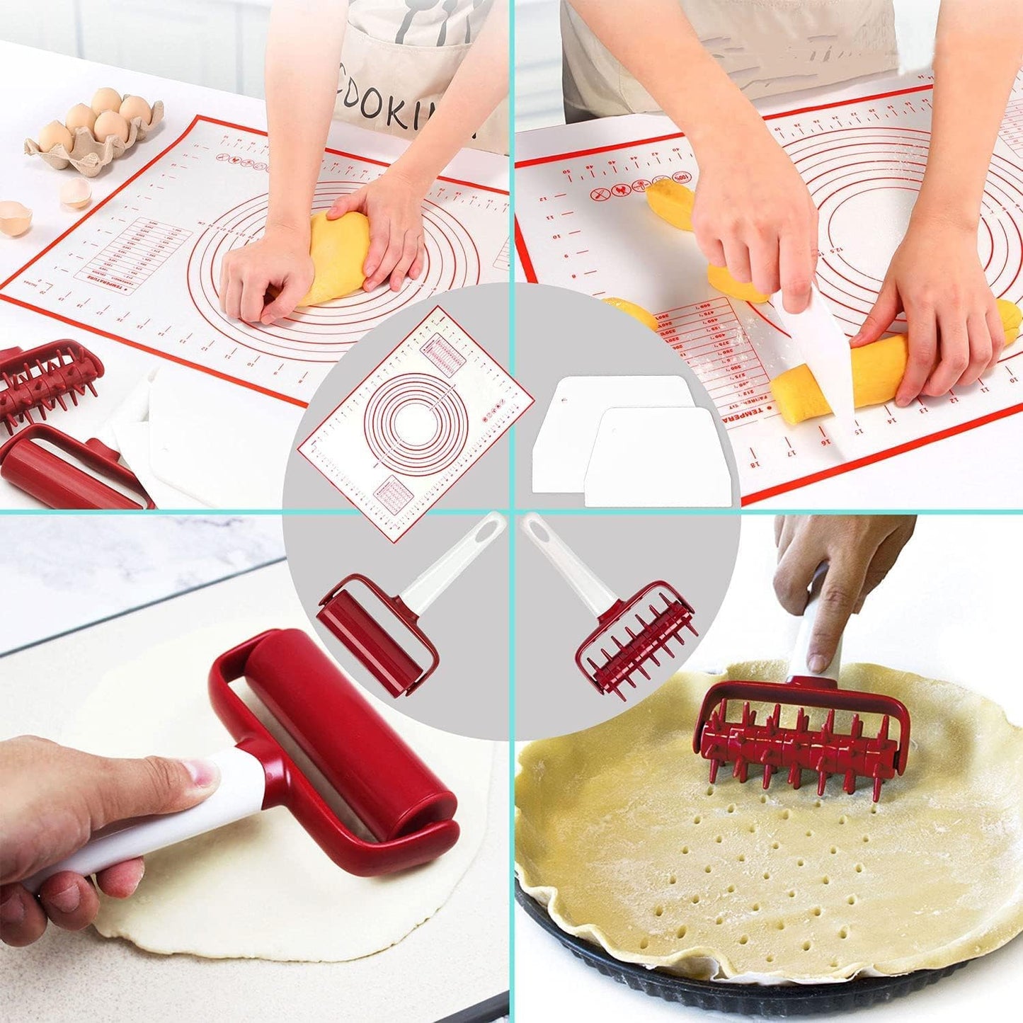 Dluxe Ave. 5 pcs Pizza Tool Set Pastry Mat (5 pcs)