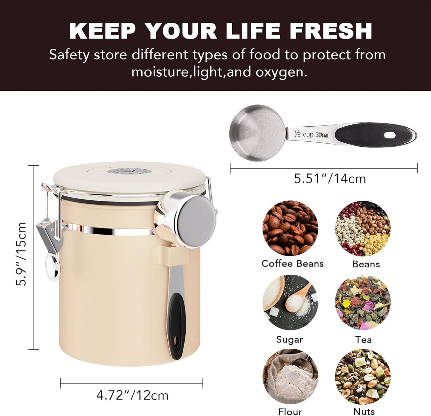 Dluxe Ave. Coffee Canister Airtight / Stainless Steel