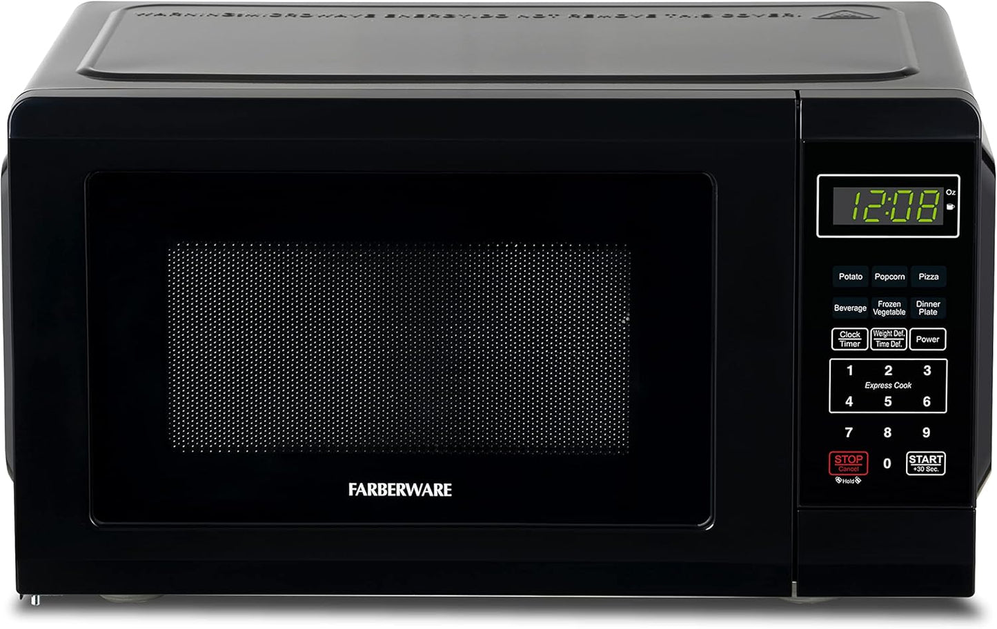 Dluxe Ave. Microwave Oven 0.7 Cu. Ft. 700-Watt with LED Lighting Child Lock Grey Interior Retro Black