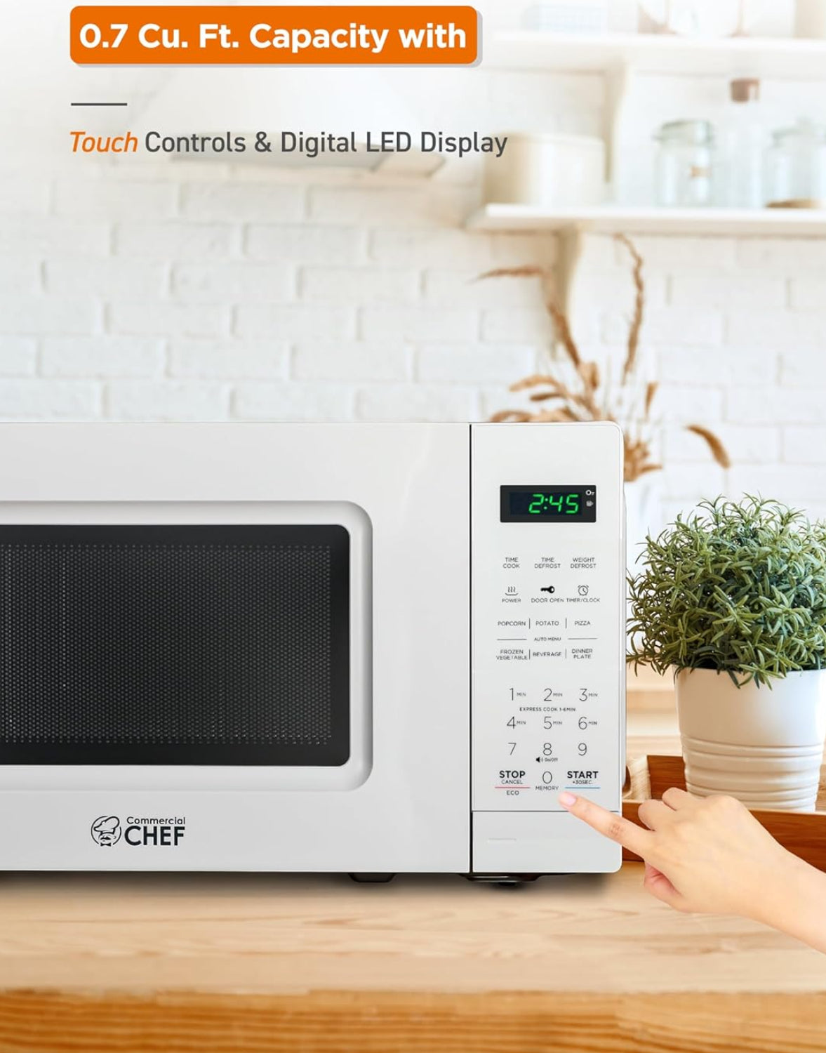 Dluxe Ave. 0.7 Cu Ft Microwave Digital Display White