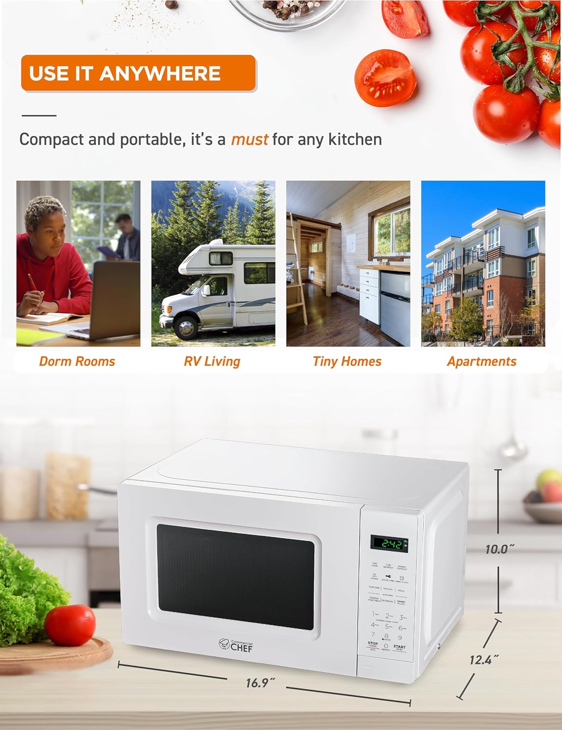 Dluxe Ave. 0.7 Cu Ft Microwave Digital Display White