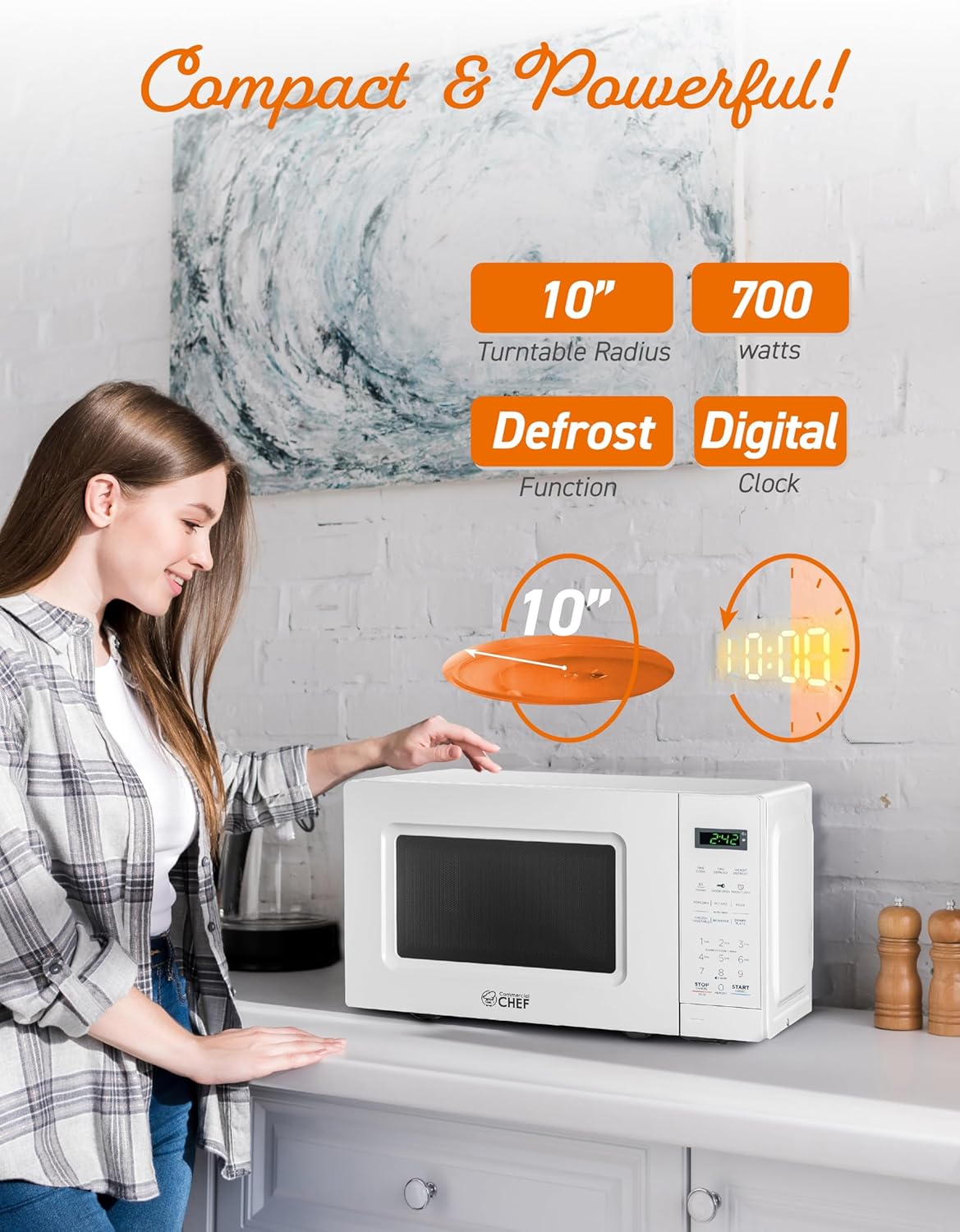 Dluxe Ave. 0.7 Cu Ft Microwave Digital Display White