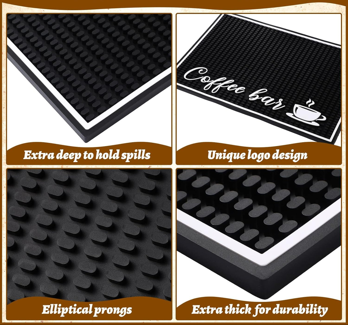 Dluxe Ave. Bar Mats for Countertop/ 1 cm Thick/ 18 x 12 Inches