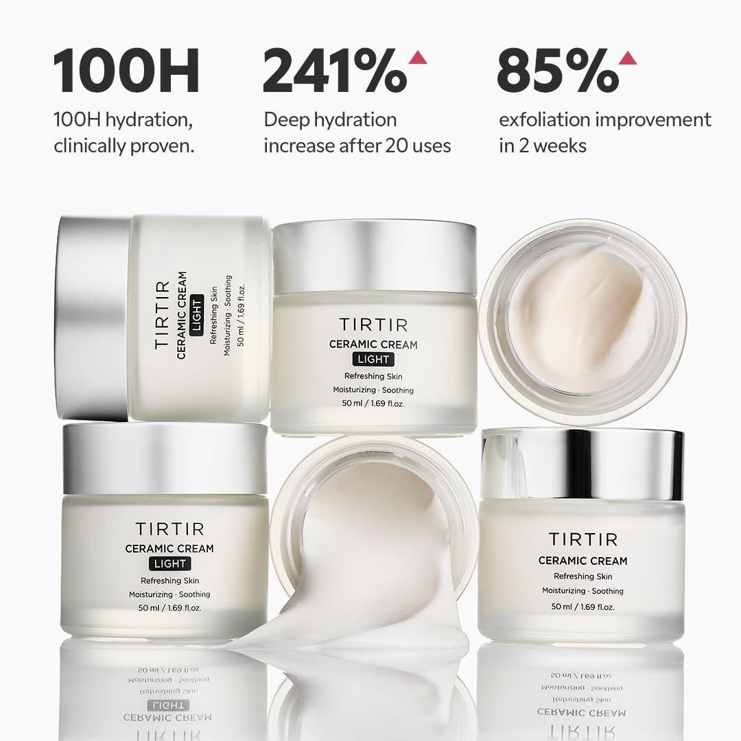 Dluxe Ave. TIRTIR Natural Ceramide Cream | Deep moisturizer for Glass Skin Polyglutamic acid Centella Asiatica Extract Skin barrier Lightweight Mild Nature derived ingredients Dry skin Korean skincare